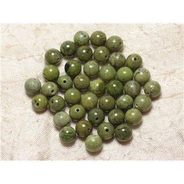 5pc - Perles de Pierre - Jade Nephrite Canada Boules 8mm  4558550030368 