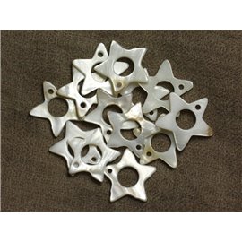 10pz - Pendenti Charms Perla Stelle in Madreperla 24mm 4558550030429