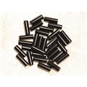 4pc - Perles de Pierre - Onyx Noir Colonnes Tubes 13x4mm - 4558550030504 