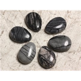 Semi Precious Stone Drop Pendant - Zebra Jasper 25mm 4558550030535