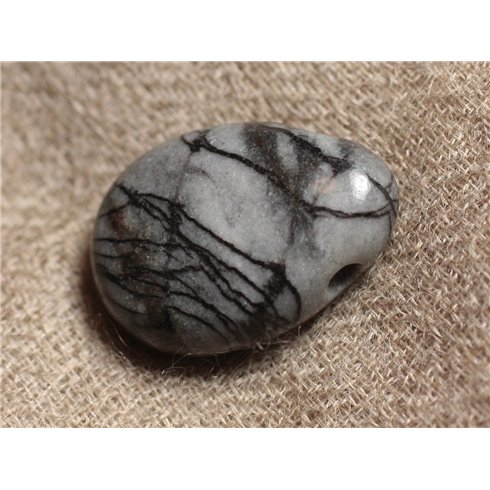 Pendentif Goutte Pierre semi précieuse - Jaspe Zèbre 25mm 4558550030535