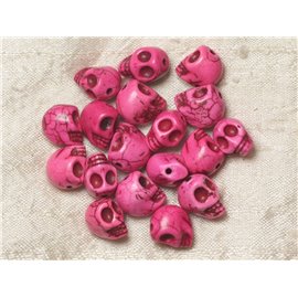 10pc - Skull Beads 12mm Pink 4558550030566