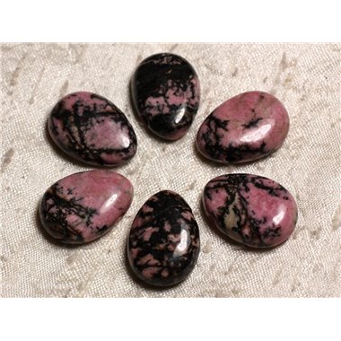 Pendentif Pierre semi précieuse - Rhodonite Goutte 25mm Rose Noir Gris - 4558550030634