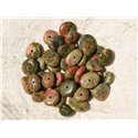 10pc - Perles de Pierre - Unakite Chips Palets 8-15mm   4558550018502