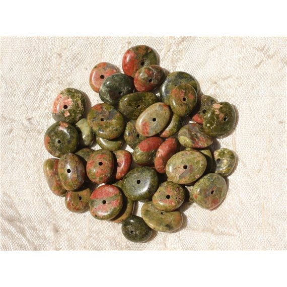 10pc - Perles de Pierre - Unakite Chips Palets 8-15mm   4558550018502