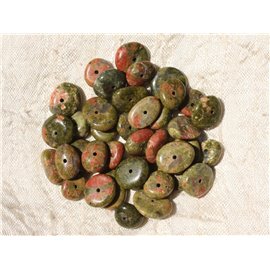 10pc - Cuentas de piedra - Paletas de chips Unakite 8-15mm 4558550018502