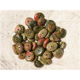 10pc - Stone Beads - Unakite Chips Palets 8-15mm 4558550018502