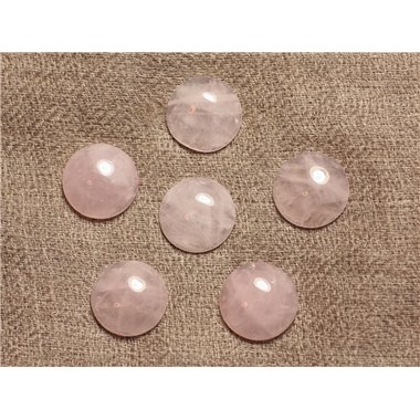 1pc - Cabochon de Pierre - Quartz Rose Rond 15mm   4558550030818