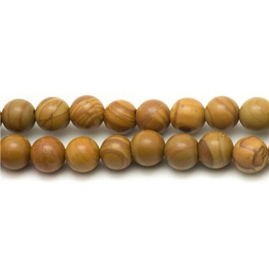 10pc - Perles de Pierre - Jaspe Bois Boules 8mm  4558550030917