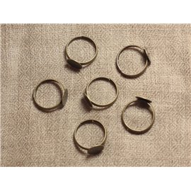 10pc - Bagues Support Métal Bronze Taille Réglable Rond 10mm  4558550030931