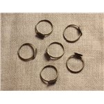 10pc - Bagues Support Métal Bronze Taille Réglable Rond 10mm  4558550030931