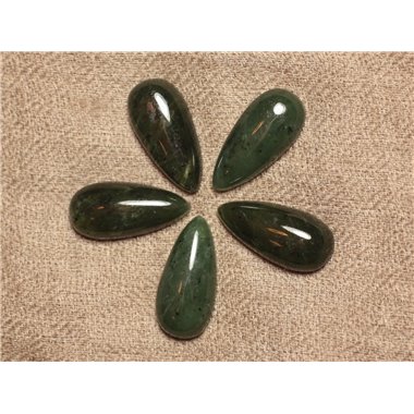 Cabochon de Pierre - Jade Canada Néphrite - Goutte 25x12mm  4558550031006