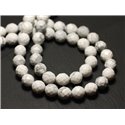 10pc - Perles de Pierre - Howlite Facettée Boules 6mm  4558550031051