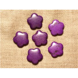 5pc - Flores de color turquesa sintéticas Cuentas de 20 mm - Púrpura 4558550031143