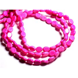 10pc - Stone Beads - Synthetic reconstituted turquoise Oval 9x7mm Pink - 4558550031259 