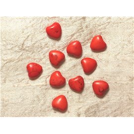 10pc - Corazones de perlas de turquesa sintética 11 mm Naranja 4558550031273