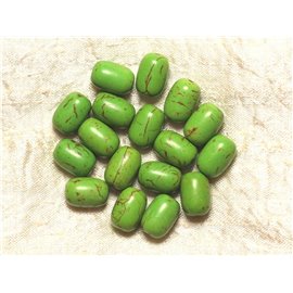 10pc - Perline sintetiche turchesi barili 14x9mm - Verde 4558550031297