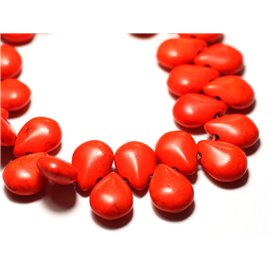 20pc - Synthetic Turquoise Beads 16mm Orange Drops 4558550031310 