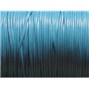 5 Mètres - Cordon de Coton Ciré 1.5mm Bleu Turquoise Azur - 4558550031341 