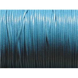 5 Meters - Waxed Cotton Cord 1.5mm Turquoise Azure Blue - 4558550031341 