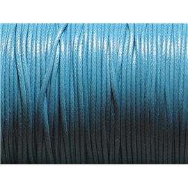 5 Mètres - Cordon de Coton Ciré 1.5mm Bleu Turquoise Azur - 4558550031341 