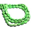 10pc - Perles de Pierre - Turquoise synthèse reconstituée Ovales 9x7mm Vert - 4558550031372 