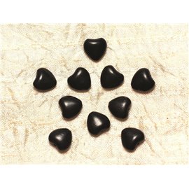 10pc - Perline turchesi sintetiche Cuori 11mm Nero 4558550031419