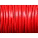 5 Mètres - Cordon de Coton Ciré 1.5mm Rouge vif Cerise -  4558550031433 