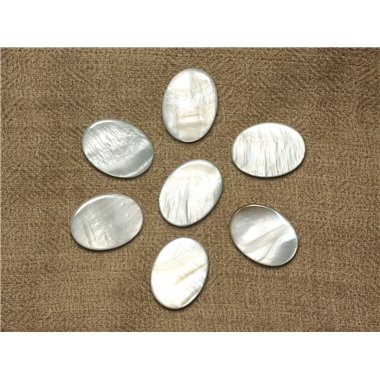 5pc - Perles de Nacre Ovales 20x15mm Bleu clair  4558550031440