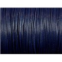 5 Metres - Fil Corde Cordon Coton Ciré 1mm Bleu Marine Nuit - 7427039734295