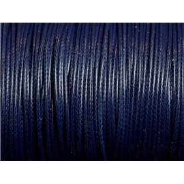 5 Meter - Fadenschnur gewachste Baumwolle 1mm Marineblau Mitternacht - 7427039734295