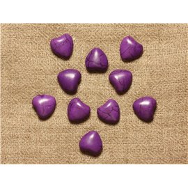 10pc - Perline sintetiche turchesi Cuori 11mm Viola 4558550031471