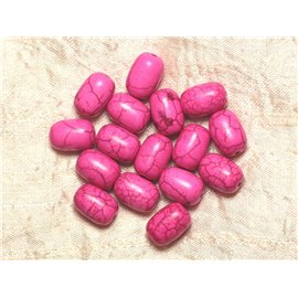 10 Stück - Türkis Perlen Synthese Fässer 14x9mm - Rosa 4558550031495