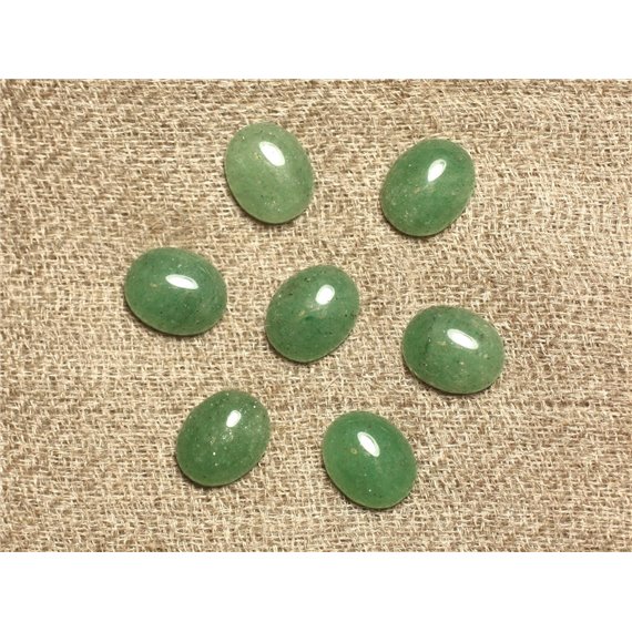 2pc - Cabochon de Pierre - Aventurine Verte Ovale 10x8mm - 4558550031501 