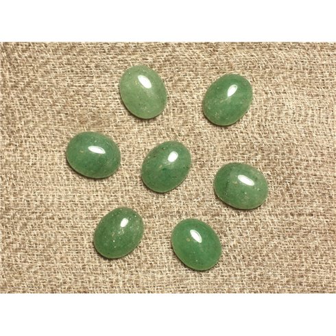 2pc - Cabochon de Pierre - Aventurine Verte Ovale 10x8mm - 4558550031501 