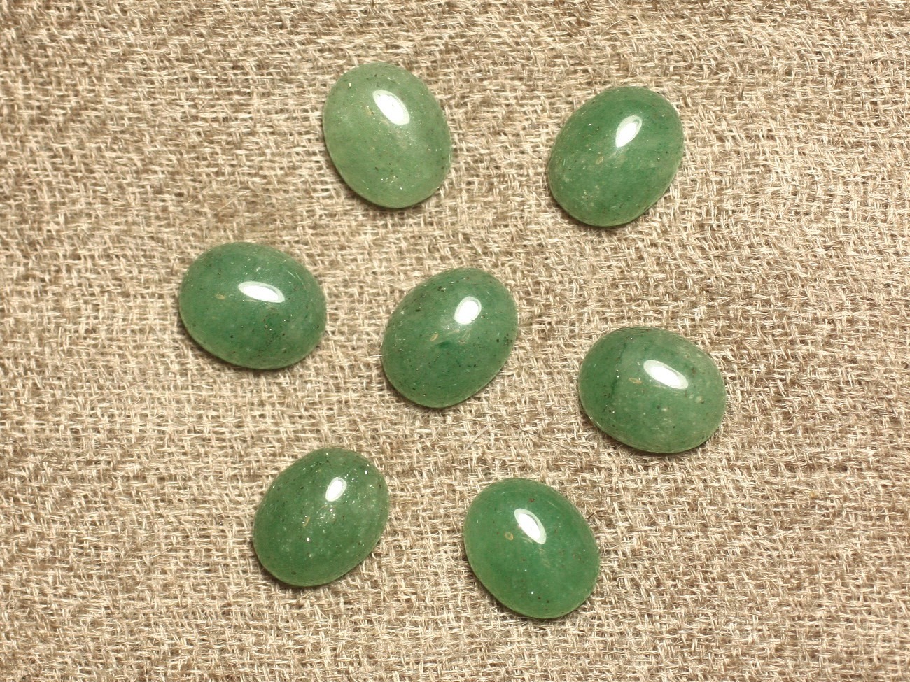 2pc - Cabochon de Pierre - Aventurine Verte Ovale 10x8mm - 4558550031501 