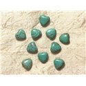 10pc - Perles Turquoise synthèse Coeurs 11mm Bleu turquoise   4558550031594
