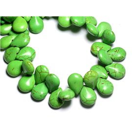 20pc - Gotas de cuentas de turquesa sintéticas 16 mm Verde 4558550031600 