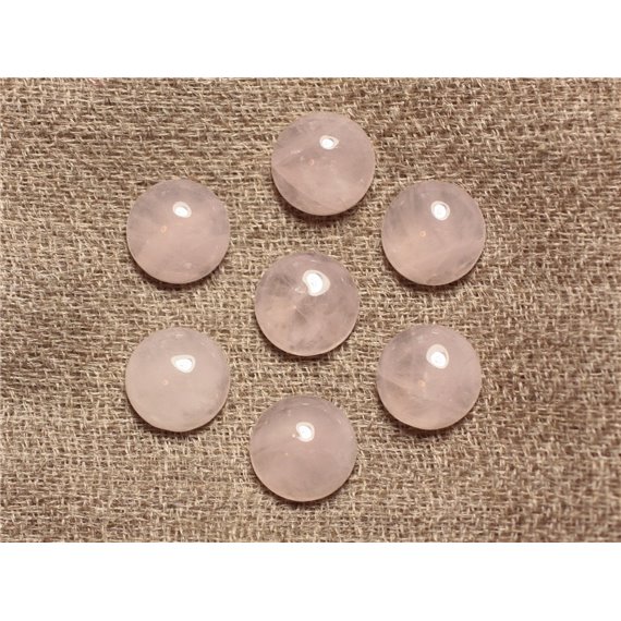 2pc - Cabochon de Pierre - Quartz Rose Rond 10mm - 4558550086549 