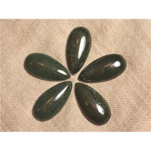 Cabochon de Pierre - Jade Canada Néphrite - Goutte 40 x 20 mm  4558550031631