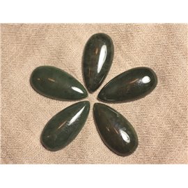 Cabochon in pietra - giada nefrite canadese - goccia 40 x 20 mm 4558550031631