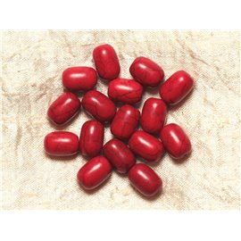 10pc - Perline sintetiche turchesi barili 14x9mm - Rosso 4558550031655
