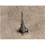 10pc - Pendentifs Breloques Rhodium Tour Eiffel 30mm  4558550031792