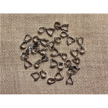 10pc - Bélières Métal Argenté Rhodium 10mm 4558550031846