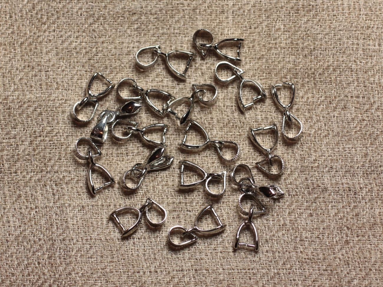 10pc - Bélières Métal Argenté Rhodium 10mm  4558550031846 