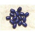 10pc - Perles Turquoise synthèse Tonneaux 14x9mm - Bleu foncé  4558550031983