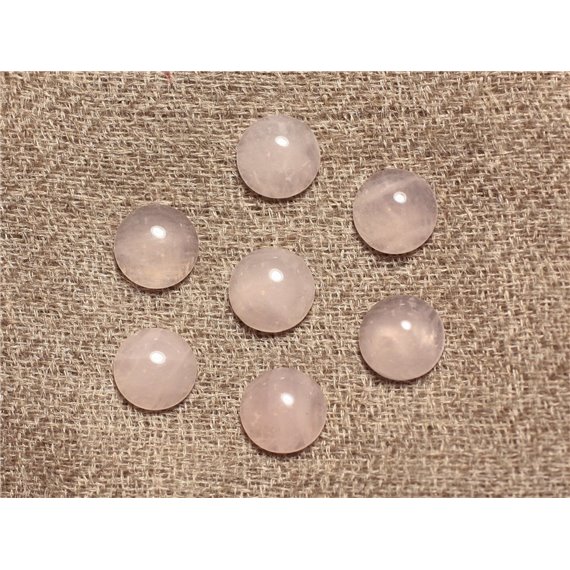 2pc - Cabochon de Pierre - Quartz Rose Rond 8mm - 4558550032034 