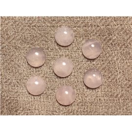 2pc - Cabujón de piedra - Cuarzo rosa redondo 8 mm - 4558550032034 