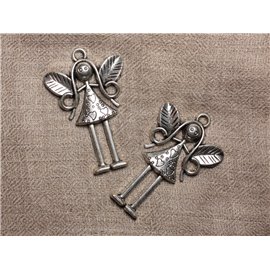 5pc - Dije colgante Hada de rodio bañado en plata 55 mm 4558550032164