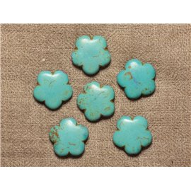 5pc - Perline sintetiche turchese Fiori 20 mm - Blu turchese 4558550032218